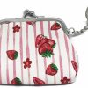 Sonoran Souvenirs Sonoran Souvenirs Pink Strawberry Pink Stripes Coin Purse Buckle Pouch Kiss-Lock Clasp Change Purse Keychain Wallet | Coin Purses & Pouches