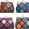 Oyachic Oyachic 4 Packs Snowflower Coin Purses Canvas Wallet Kiss Lock Clasp Change Pouch Canvas Gift Bag For Women Girls (4Pcs Mandala) | Coin Purses & Pouches