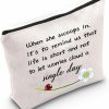 JXGZSO Jxgzso Good Luck Ladybug Makeup Bag With Zipper Gifts For Women When She Swoops In It'S To Remind Us Not To Let Worries Cloud A Single Day Cosmetic Bag (Ladybug Shopping Bag Black) | Coin Purses & Pouches