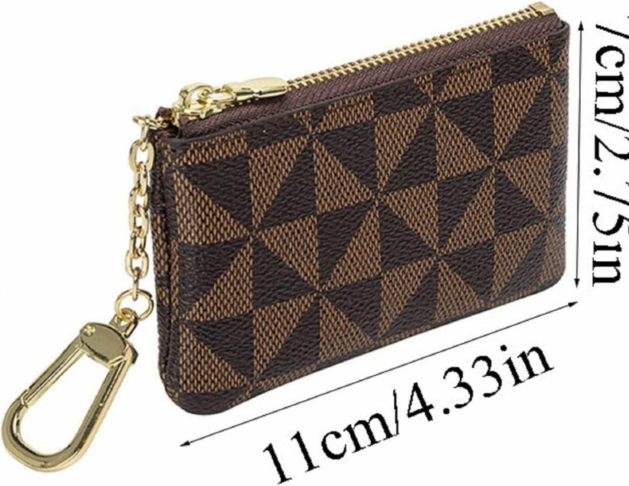 MIAO JIN Miao Jin Geometric Pattern Wallet Cute Small Bag Coin Purse With Keychain Zipper Pu Leather Coin Purse Trinket Jewelry Bag Gift Bag | Coin Purses & Pouches