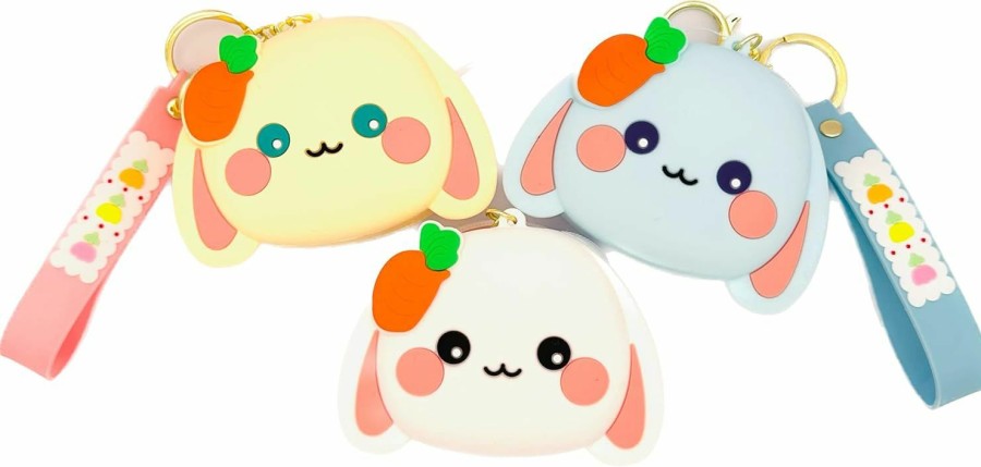 Generic Cute Bunny Carrot Keychain Cosplay Coin Purse Random Color Kawaii Silicone Mini Pouch | Coin Purses & Pouches