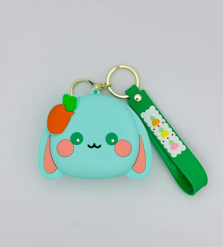 Generic Cute Bunny Carrot Keychain Cosplay Coin Purse Random Color Kawaii Silicone Mini Pouch | Coin Purses & Pouches