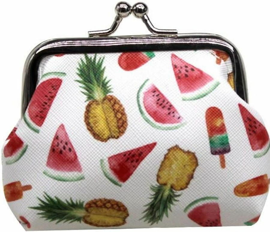 Adam Victor Lovely Watermelon Pineapple Ice Cream Coin Purse- Mini Colorful Clasp Pouch Wallet Key Bags Money Bag, Perfect Gifts For Girls Kids Purses Women Wallets Buckle Party Favors | Coin Purses & Pouches