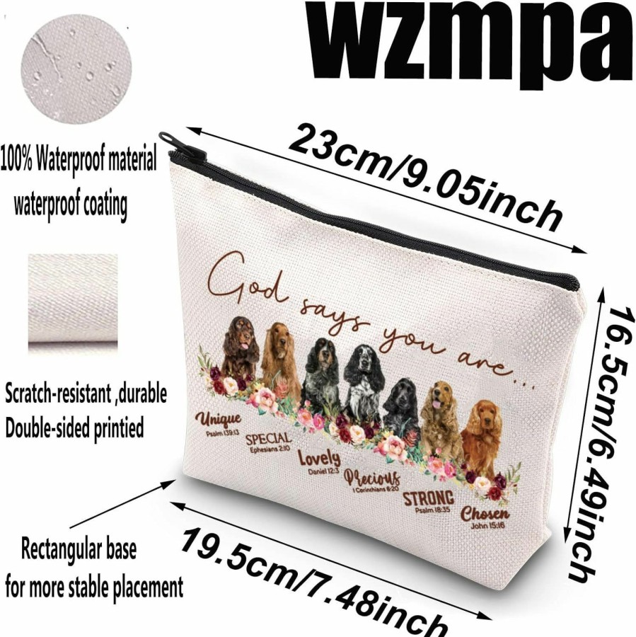 WZMPA Wzmpa Cocker Spaniel Makeup Bag Cocker Spaniel Lover Gifts God Says You Are Unique Special Lovely Precious Strong Cocker Spaniel Zipper Pouch For Women Girls | Coin Purses & Pouches