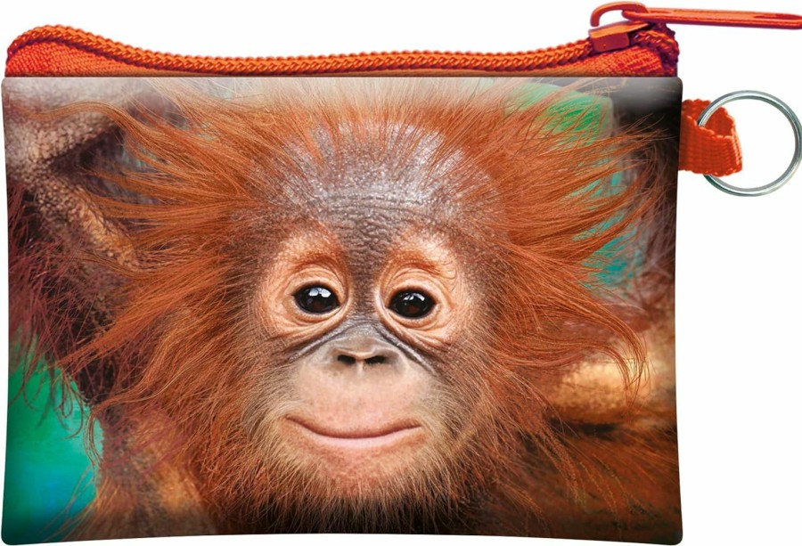 Deluxebase 3D Livelife Coin Purse - Baby Orangutan From Deluxebase. Lenticular 3D Monkey Purse. Cash, Coin And Card Holder With Secure Zipper Featuring Artwork Licensed From Renowned Artist David Penfound | Coin Purses & Pouches