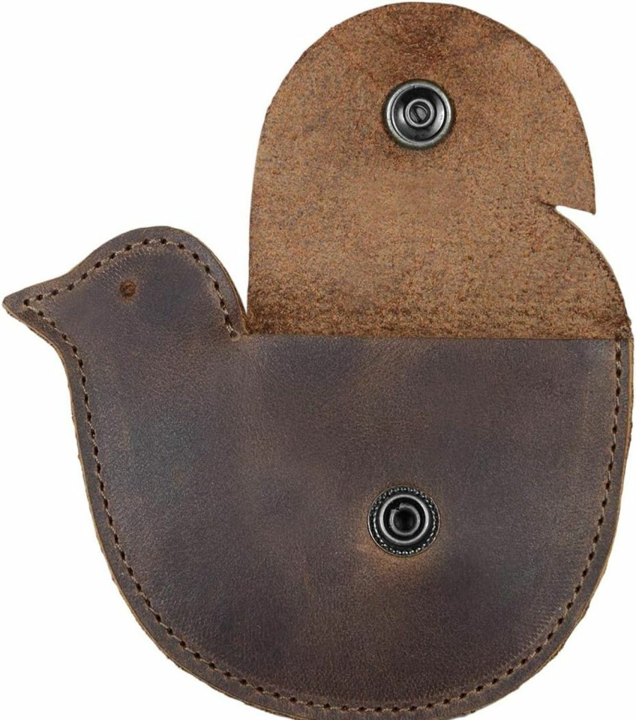 Hide & Drink Hide & Drink, Leather Pigeon Coin Wallet/Dove/Chicken/Pouch/Purse/Case/Holder/Sd Cards/Usb Flash/Cash, Handmade :: Bourbon Brown | Coin Purses & Pouches