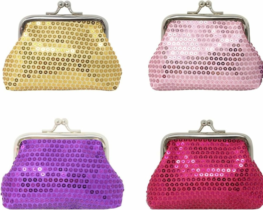 Honbay Honbay 4Pcs Glitter Sequin Coin Purse Kiss Lock Change Purse Shiny Trinkets Pouch Small Women Wallet Clutch Purse | Coin Purses & Pouches