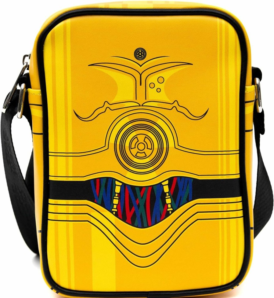 Buckle-Down Star Wars Bag And Wallet Combo, Star Wars C3Po Droid Body Yellow, Vegan Leather | Coin Purses & Pouches