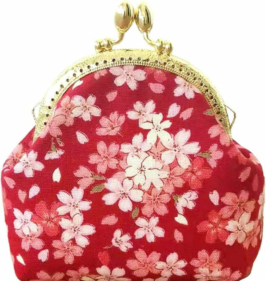 POPUCT Popuct Cotton Buckle Coin Purse Classic Exquisite Wallet For Women(Light Pink Flower) | Coin Purses & Pouches