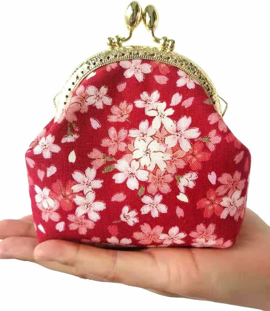 POPUCT Popuct Cotton Buckle Coin Purse Classic Exquisite Wallet For Women(Light Pink Flower) | Coin Purses & Pouches