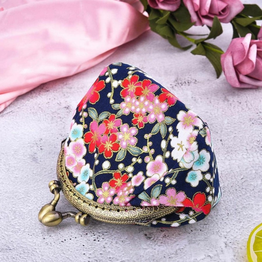 Oyachic Oyachic Canvas Coin Purse Floral Change Pouch Vintage Clutch Wallet With Clasp Closure For Girls And Women | Coin Purses & Pouches