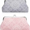 Oyachic Oyachic 2 Packs Large Coin Purse With Kiss Lock Clasp Canvas Cash Make Up Bag Vintage Pouch Change Holder For Girls And Women (Pink+Gray) | Coin Purses & Pouches