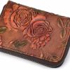 DONGKER Hand-Painted Coin Purse, Leather Card Bag Cowhide Wallet For Women Multi-Card Position Large Capacity Card Bag | Coin Purses & Pouches