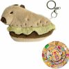 SIKCEUO Sikceuo Capybara Plush Cute Coin Purse With 50P Stickers Capybara Stuffed Animal Pouch Gift Little Travel Wallet With Key Ring For Women Girls | Coin Purses & Pouches