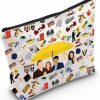 WZMPA Wzmpa How I Met Your Mom Cosmetic Bag Ted Mosby & Robin Sparkles Fans Gift Barney Stinson Character Makeup Zipper Pouch Bag Yellow Umbrella Blue French Horn Merch (Suit Up) | Coin Purses & Pouches