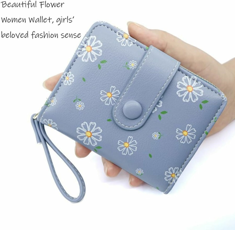 Lydemcia Cute Coin Purse, Small Change Holder For Woman, Fancy Wallet Pouch With Floral Pattern, Birthday Christmas Valentine'S Day Gift For Female Ladies Girls (Blue) | Coin Purses & Pouches