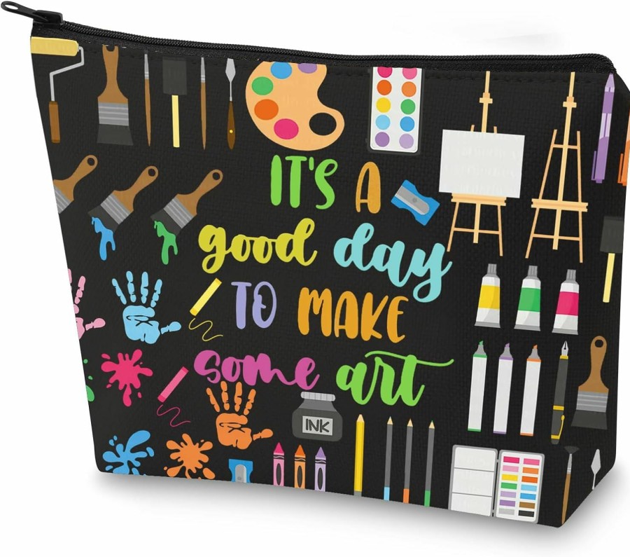 WZMPA Wzmpa Artist Painters Cosmetic Bag Art Teacher Gift It'S A Good Day To Make Some Art Travel Zipper Pouch Bag For Art Teacher Student (Make Some Art) | Coin Purses & Pouches