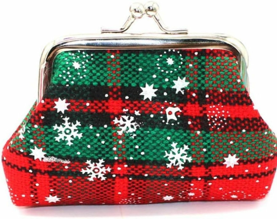 Adam Victor Adam Victor Merry Christmas Coin Purse- Mini Clasp Pouch Wallet Key Bags Money Bag, Perfect Gifts For Girls Kids Purses Women Wallets Buckle Xmas Party Favors(Green) | Coin Purses & Pouches