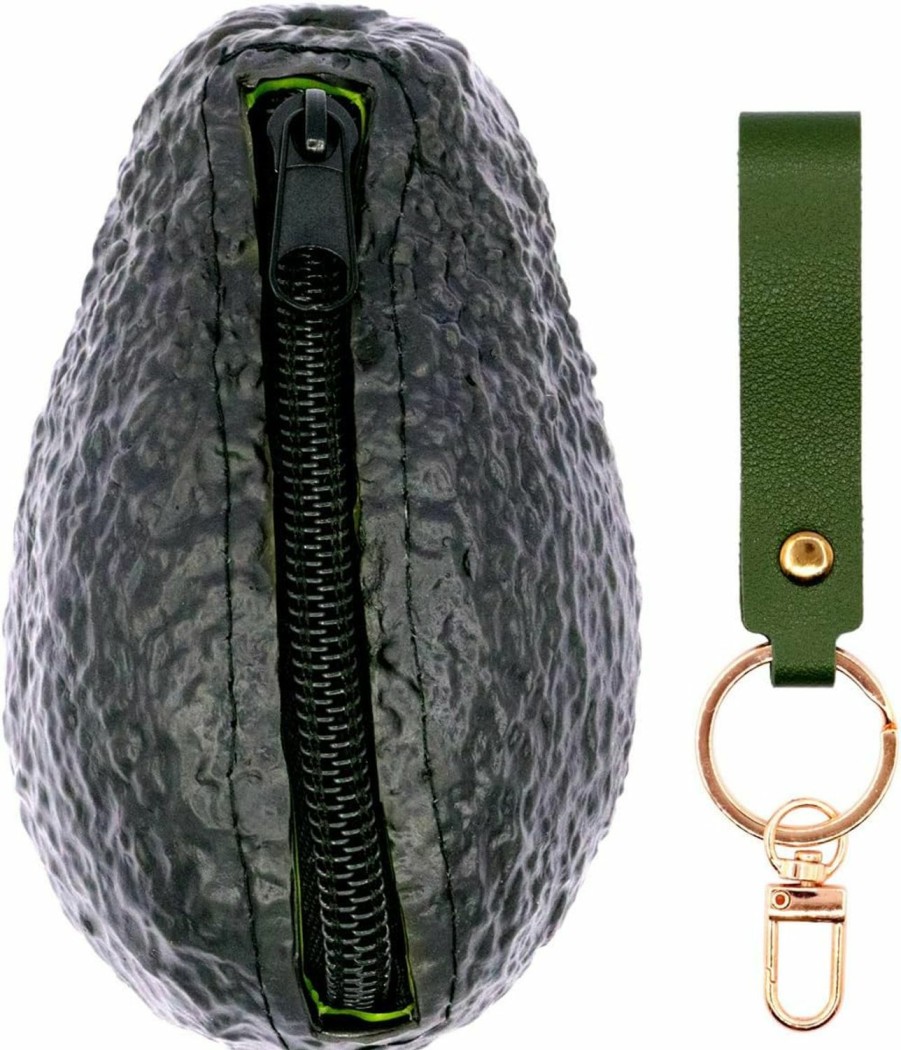 FUSMYE Fusmye Avocado Coin Purse Pouch | Novelty Wallet Gifts For Avocado Lover Women Kids | Realistic Looking Avocado Decorations | Wristlet Wallets Avocado Decorations Accessories | Coin Purses & Pouches