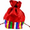 Generic Korean Color Block Seakdong Good Luck Pouch Lunar New Year Decoration Gift Bokjumeoni Traditional Hanbok Coin Purse (Red) | Coin Purses & Pouches