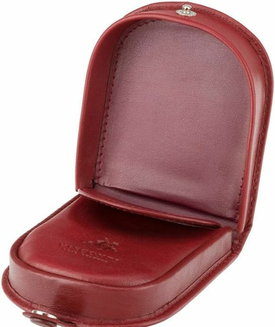 VISCONTI Visconti Polo T-5 Brown Soft Leather Coin Purse Pouch Tray/Change Holder (Red) | Coin Purses & Pouches