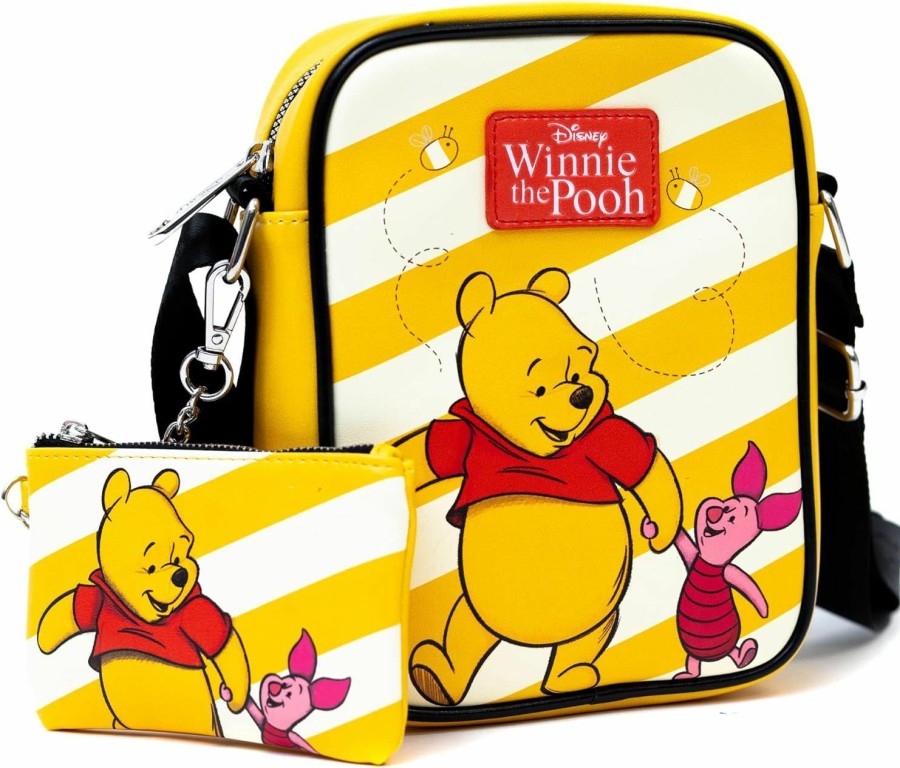 Buckle-Down Disney Bag And Wallet Combo, Winnie The Pooh And Piglet Golden Yellow, Vegan Leather | Coin Purses & Pouches