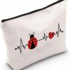 MNIGIU Mnigiu Ladybug Lover Gift Good Luck Ladybug Cosmetic Bag Lucky Insect Bag Ladybug Heartbeat | Coin Purses & Pouches