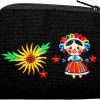 generico Biem World Mexican Hand-Embroidered Coin Purse, Lele Rag Doll Themed For Cards Bills Or Coins (Geometric Print 2) | Coin Purses & Pouches