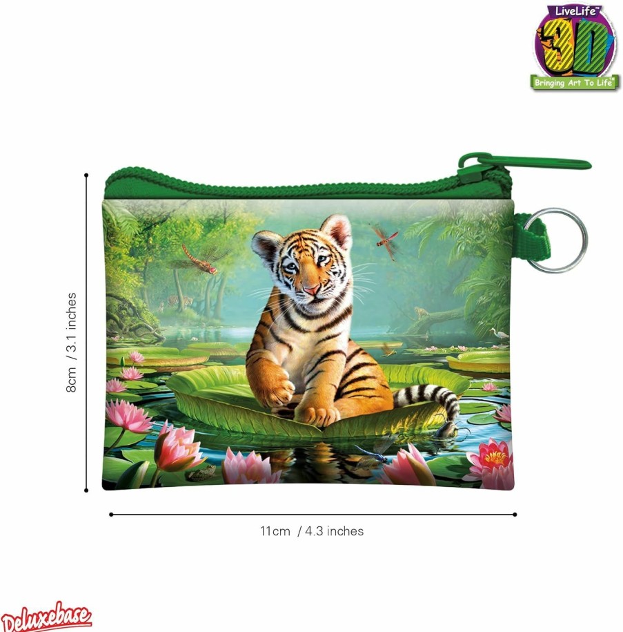 3D Live Life 3D Livelife Coin Purse - Tiger Lily From Deluxebase. Lenticular 3D Big Cat Purse. Cash, Coin And Card Holder With Secure Zipper Featuring Artwork Licensed From Renowned Jerry Lofaro | Coin Purses & Pouches