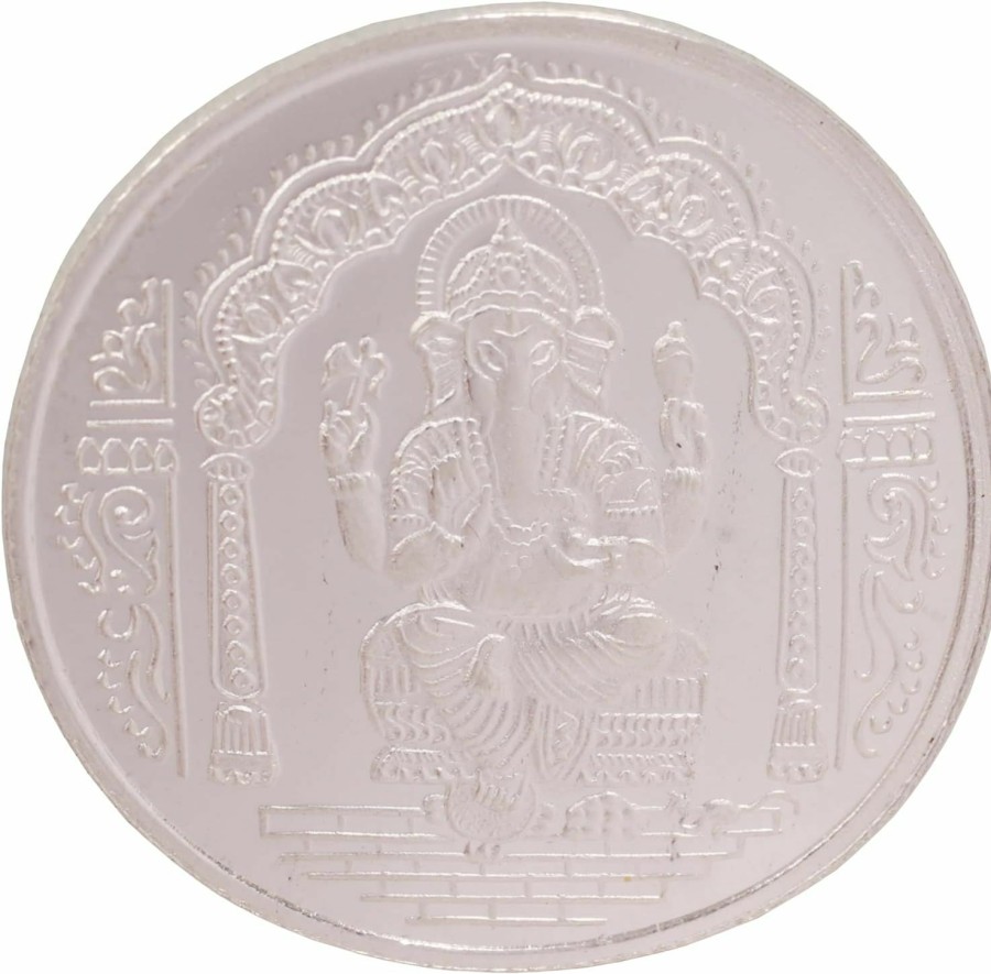 Touchstone Touchstone Hindu God Lakshmi Ganesha 5 Gms 10 Gms 20 Gms Round Shape 999 Purity Silver Coin. | Coin Purses & Pouches