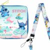 QUQMDKL Stitch Wallet With Lanyard Cute Cartoon Coin Purse Pouch Stitch Credit Card Holder For Girl Women (Lwc-Stitch) | Coin Purses & Pouches