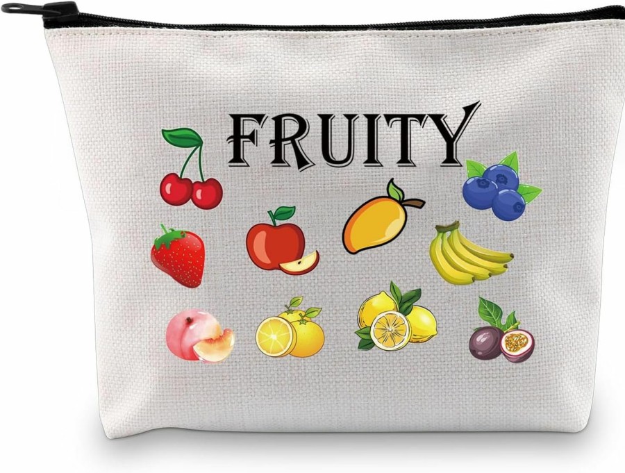 JXGZSO Jxgzso Funny Fruit Lover Gift Pride Month Lgbtq Fruity Cosmetic Purse Lesbian Pride Makup Bag Fruit Themed Pouch Bag | Coin Purses & Pouches