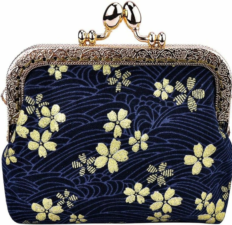 Oyachic Oyachic Coin Purse Cotton Floral Change Pouch Clutch Wallet With Clasp Closure For Girls And Women | Coin Purses & Pouches