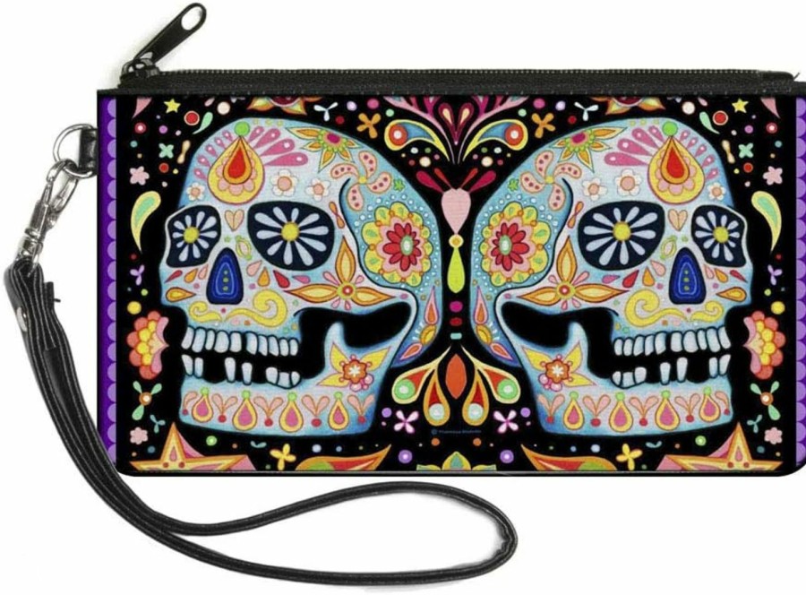 Buckle-Down Buckle-Down Buckle-Down Zip Wallet Thaneeya Sugar Skulls Large Accessory, Thaneeya Sugar Skulls, 8" X 5" | Coin Purses & Pouches