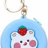 XLCTT Cute Cartoon Coin Wallet For Backpack Decoration Animal Keychain Keyring Wallet With Silicone Strap Cute Pendant Mini Zipper Bag Suitable(Z-1) | Coin Purses & Pouches