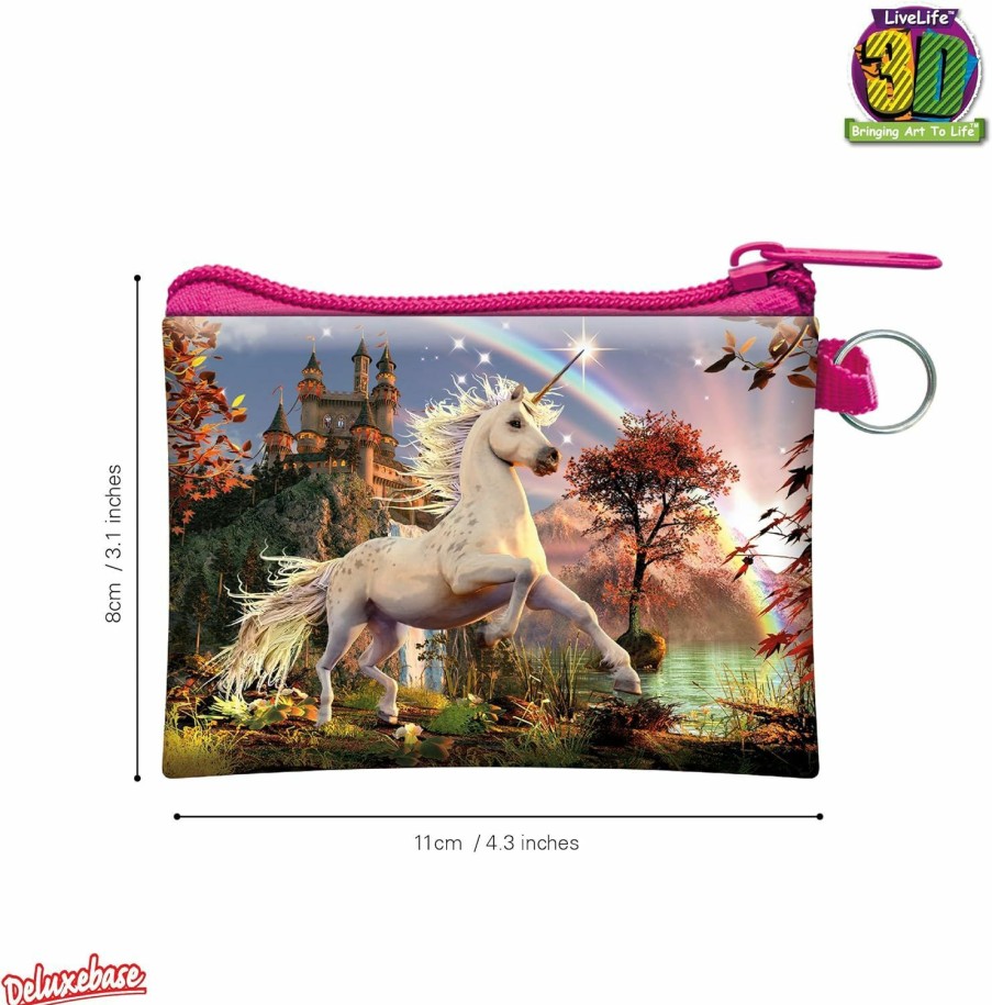 3D Live Life 3D Livelife Coin Purse - Unicorn Evening Star From Deluxebase. Lenticular 3D Fantasy Purse. Cash, Coin And Card Holder With Secure Zipper Featuring Artwork Licensed From Renowned David Penfound | Coin Purses & Pouches