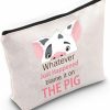 JNIAP Jniap Pua Pig Makeup Bag Pua Pig Gifts Whatever Just Happened Blame It On The Pig Pua Zipper Pouch For Pig Lovers (The Pig) | Coin Purses & Pouches