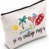 WZMPA Wzmpa Latin Music Cosmetic Makeup Bag Musical Inspired Gift Music Zipper Pouch Bag For Women Girls (Si Es Contigo) | Coin Purses & Pouches