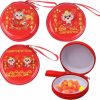 Acewen Acewen 4Pcs Dragon Year Gift Bags 2024 Chinese New Year Hong Bao Red Multifunction Storage Box For Coin Wallet Purses Candies Key Headset Organizer Bag Zodiac Good Meaning Lucky Money Bags | Coin Purses & Pouches