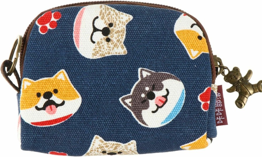 SOIMISS Japanese Coin Bag Japanese Style Coin Purse Maneki Neko Lucky Fortune Cat Coin Bag Canvas Money Mini Wallet With Bear Pendant Zipper Pouch Fortune Cat Coin Purse | Coin Purses & Pouches