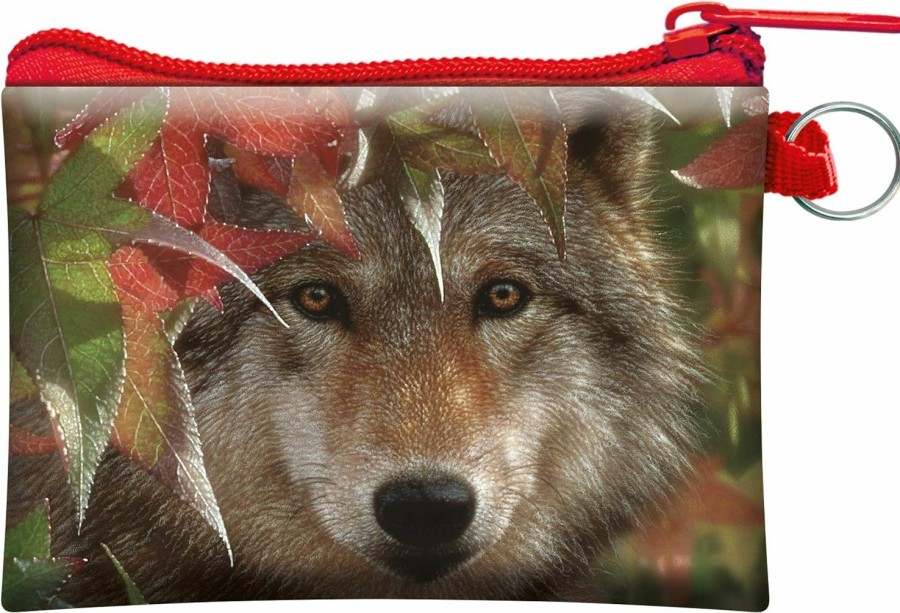 Deluxebase 3D Livelife Coin Purse - Autumn Encounter From Deluxebase. Lenticular 3D Wolf Purse. Cash, Coin And Card Holder With Secure Zipper Featuring Artwork Licensed From Renowned Artist Collin Bogle | Coin Purses & Pouches