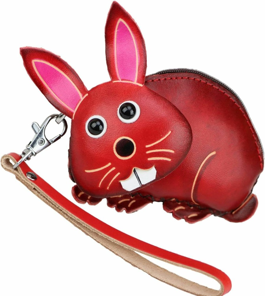 Fanyixuan Fanyixuan Vegetable Tanned Leather Cowhide Small Rabbit Coin Purse Suitable For Storing Coins Keys Lipstick Creative Gift Clutch Bag | Coin Purses & Pouches