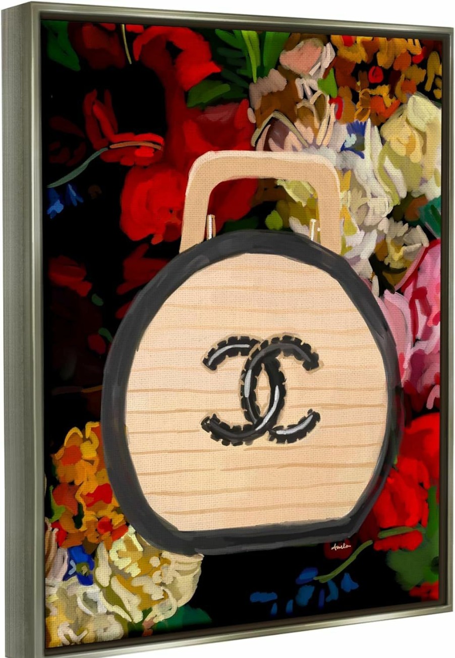 Stupell Industries Stupell Industries Floral Glam Brand Purse Gold Framed Floater Canvas Wall Art Design By Amelia Noyes | Coin Purses & Pouches