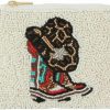 Generic Beaded Coin White Pouch Cowboy Hat And Boots By Nima | Coin Purses & Pouches