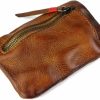 MUZZIOU Muzziou Light Minimalist Card Case Vegetable Tanned Coin Purse, Zipper Portable Coin Purse For Small Key Coin Card Little Travel Wallet Men(Brown) | Coin Purses & Pouches