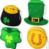 ICoDeesse Icodeesse 4Pcs St. Patrick'S Day Shamrock Coin Purse St Patricks Day Gifts For Kids Saint Patrick Accessories Cute Shamrock Plush Purse | Coin Purses & Pouches