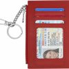 Padike Padike Womens Slim Credit Card Holder Mini Front Pocket Wallet Coin Purse Keychain (Red) | Coin Purses & Pouches