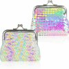 FuninCrea Funincrea Coin Purse 2 Pieces, Nylon Coin Purses For Women And Girls, Colorful And Double Sided Sequin Coin Wallet, Mini Purse With Kiss Lock For Change, Keys, Headset, Lipstick | Coin Purses & Pouches