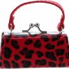 SandT Collection Sandt Collection Leopard Colorful Lipstick Case With Handle Mini Purse - Red | Coin Purses & Pouches