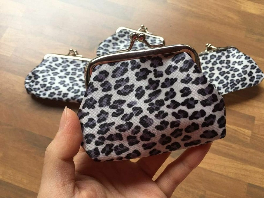 Adam Victor Leopard Mini Grain Coin Purse- Clasp Pouch Wallet Key Bags, Perfect Present For Women Girls Lovely Purses Wallets Buckle Party Favors | Coin Purses & Pouches